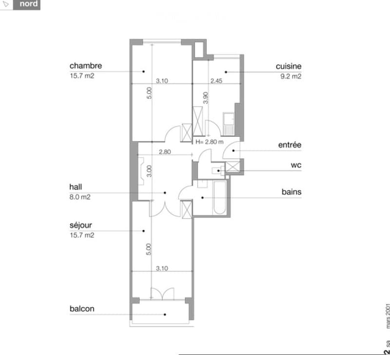 3.5 pièces avec balcon Sous-location entièrement équipé (4)