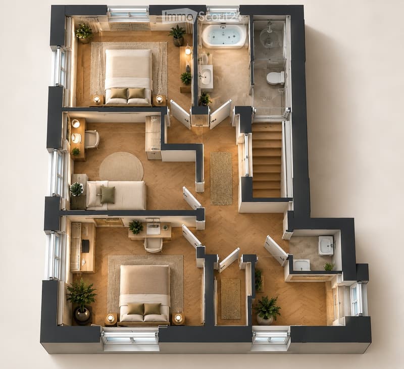 2 x 4.5 Zi. Attika, 2 Stöck, Neubau, 1. Bezug mit Lift, 2 WC (9)