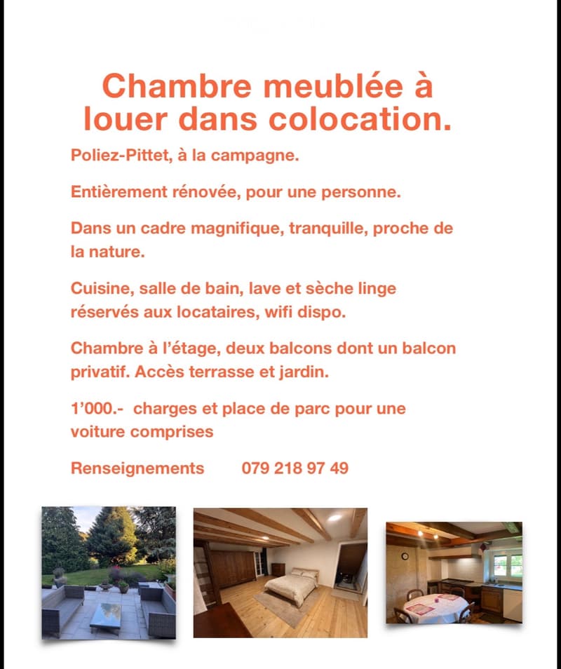Chambre meublée pour une personne dans colocation (2)
