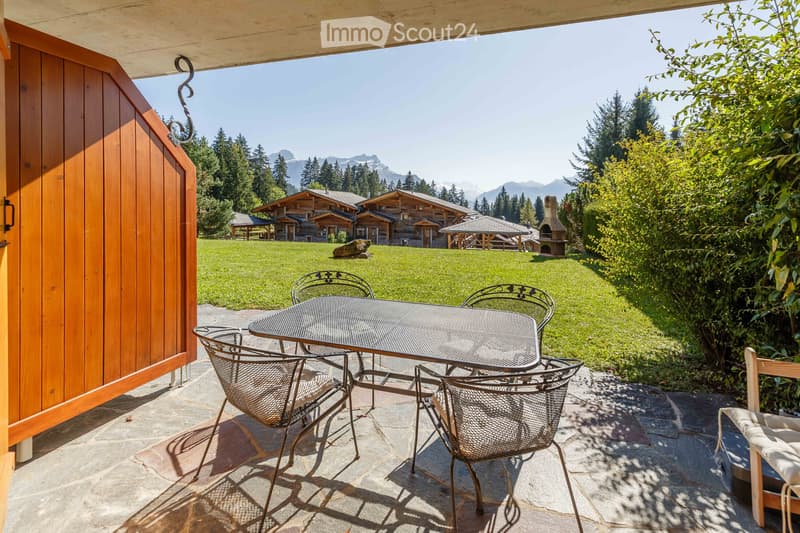 Appartement dune pièce meublé avec jardin Chesières/Villars (3)
