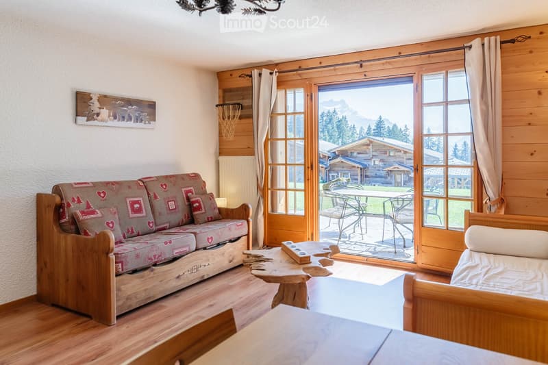 Appartement dune pièce meublé avec jardin Chesières/Villars (2)
