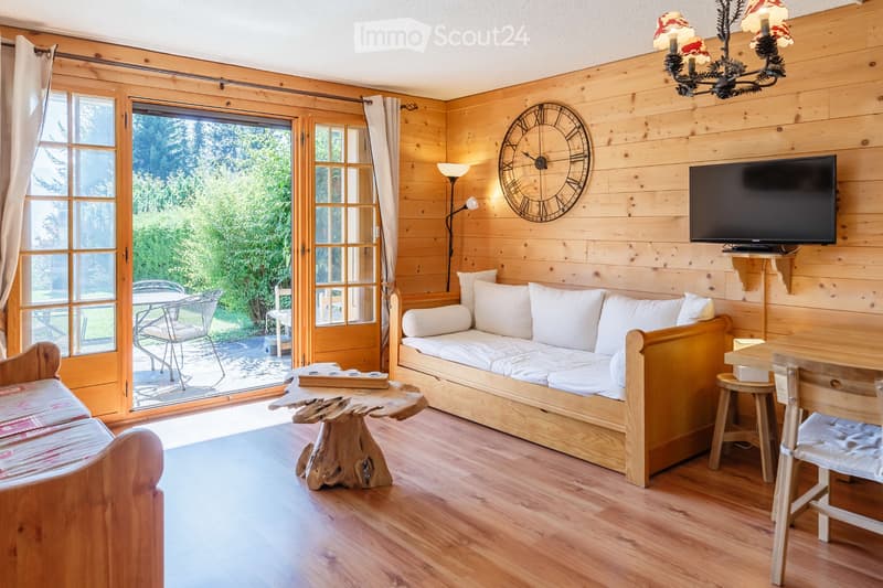 Appartement dune pièce meublé avec jardin Chesières/Villars (1)