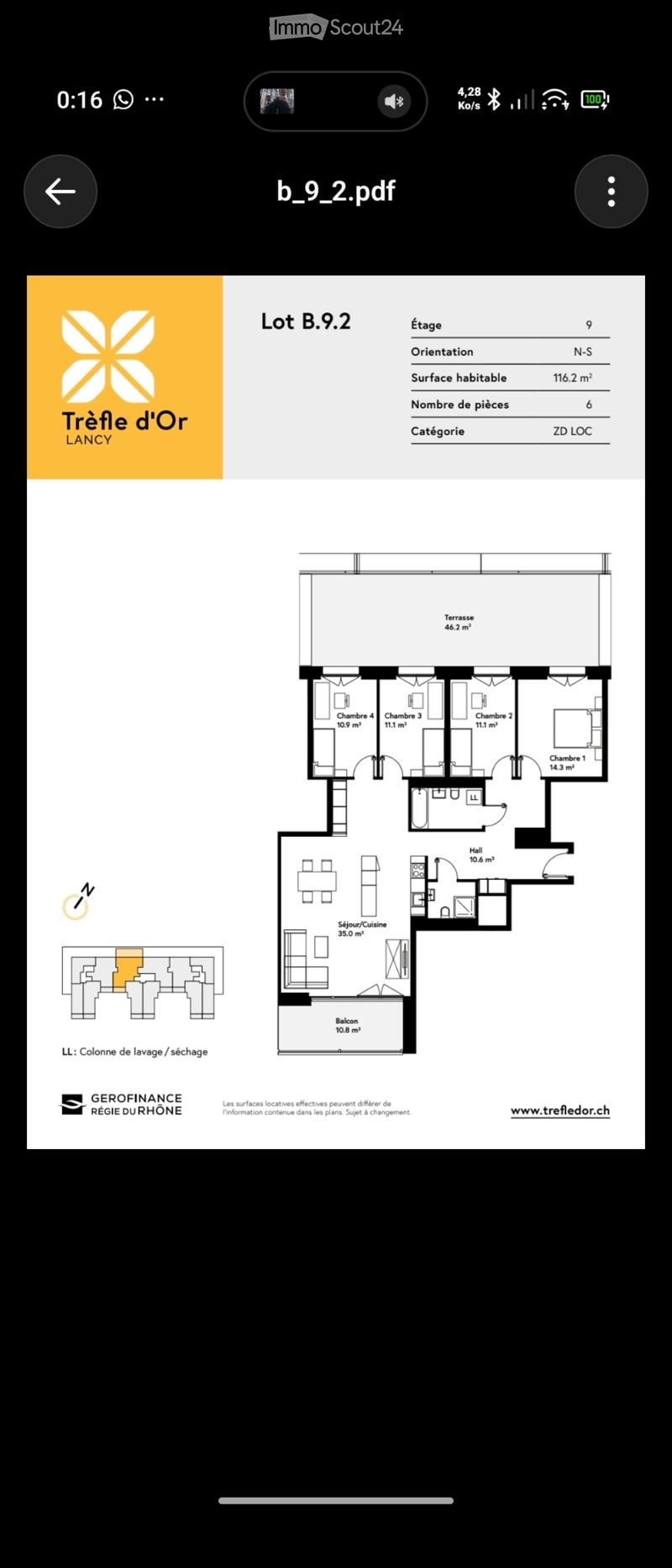 Appartement 6 pièces 116 m² Grande terrasse Lancy (1)