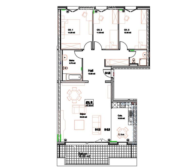 Beau 4.5 pièces de 107 m² - Quartier des Îles - 1er décembre (4)