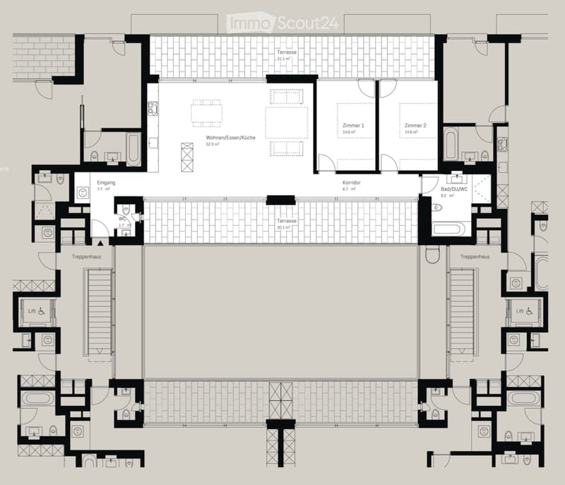 Möblierte 3.5-Zimmer-Wohnung mit zwei Terrassen (5)