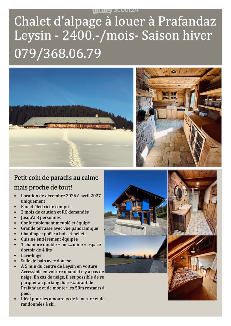 Chalet à louer au calme à Leysin pour saison hiver 26/27 (1)