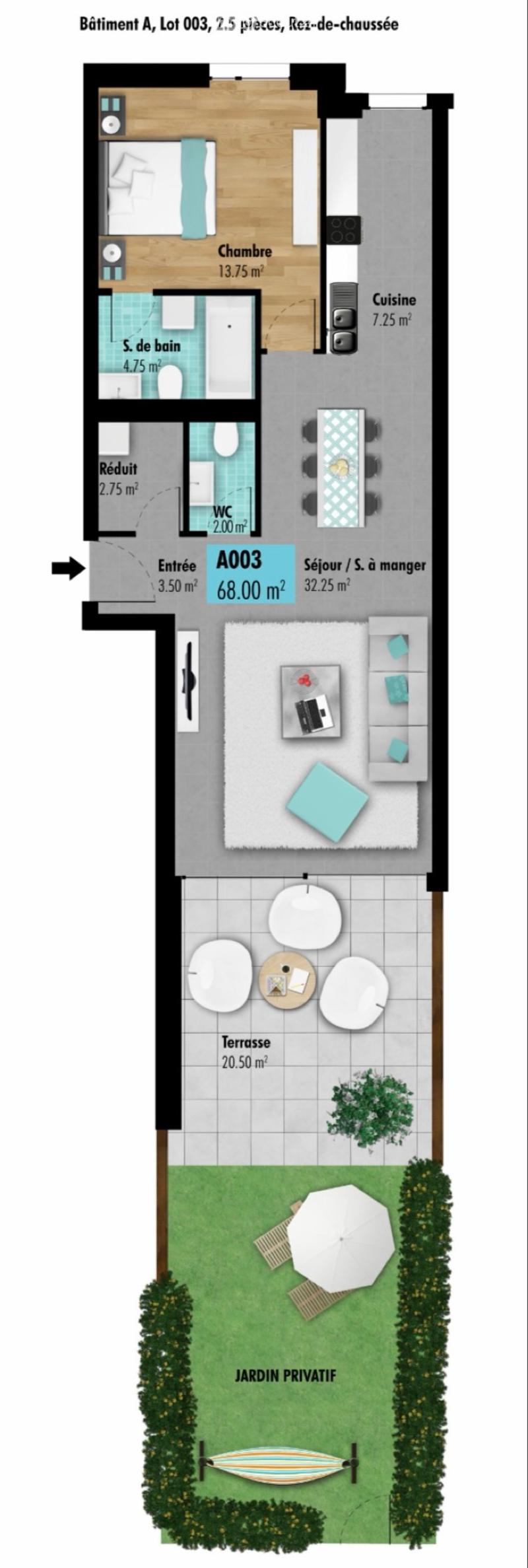 À louer Appartement 2,5 pièces avec terrasse et jardin (5)