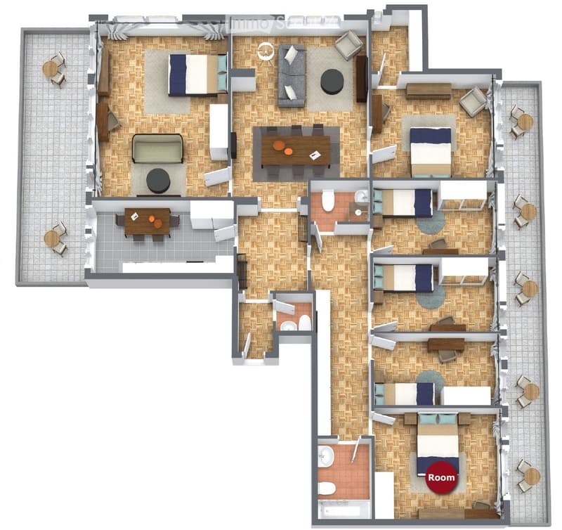 Chambre meublée avec balcon / Furnished room with balcony (5)