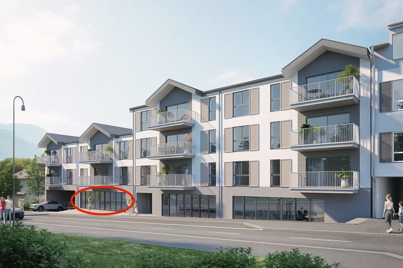 Vouvry - Commercial space - Le Bourg Residence - Lot A01 (1)