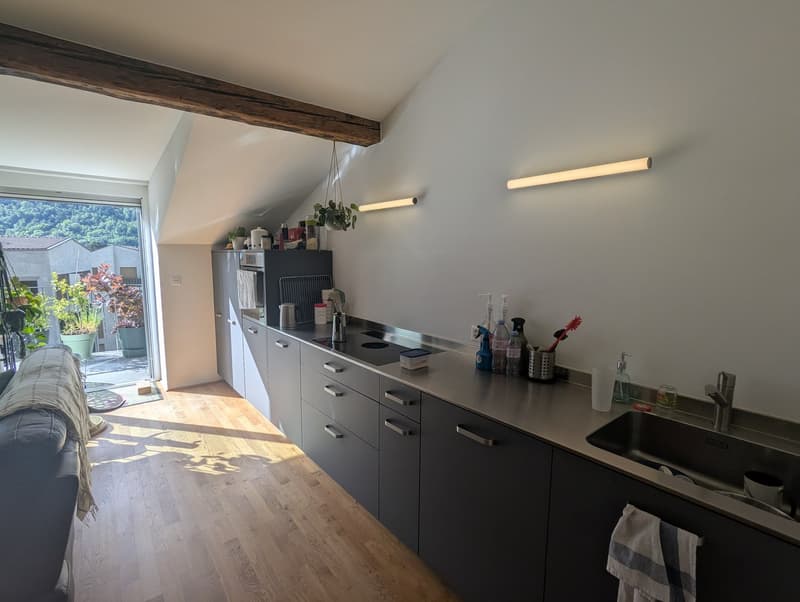 Kleines Juwel! Zur Miete, im Herzen von Martigny, eine atypische 2-Zimmer-Wohnung! (4)