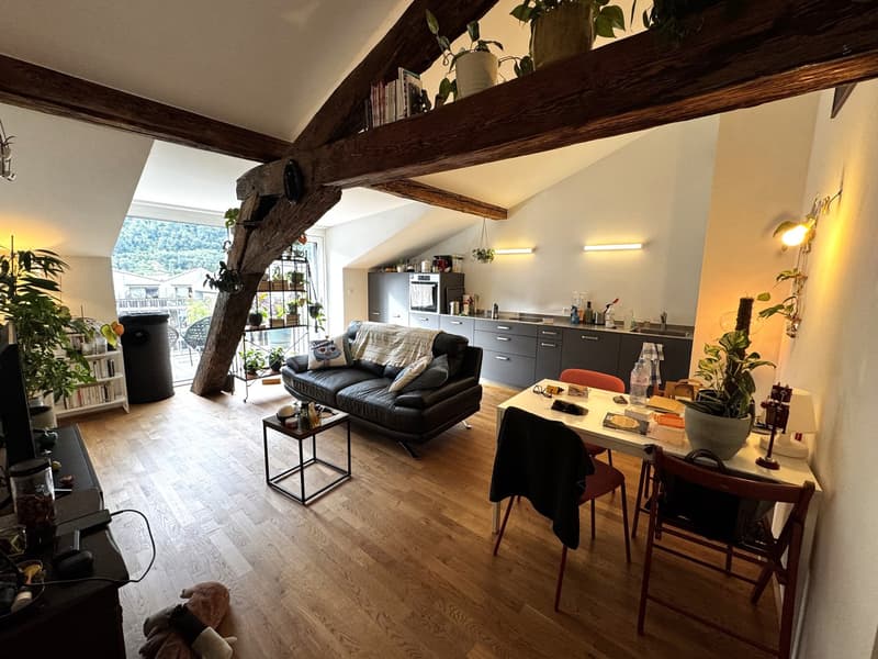 Kleines Juwel! Zur Miete, im Herzen von Martigny, eine atypische 2-Zimmer-Wohnung! (1)