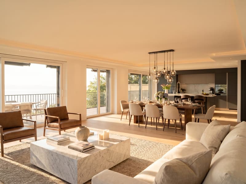 Magnifique attique de 5.5 pièces à vendre avec vue exceptionnelle sur le lac Léman (2)