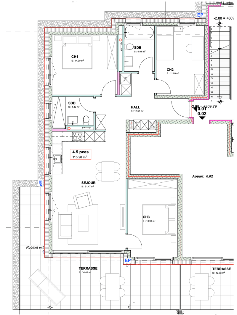 Nouvelle résidence à Savièse - Appartement 4.5 pièces neuf à louer (10)