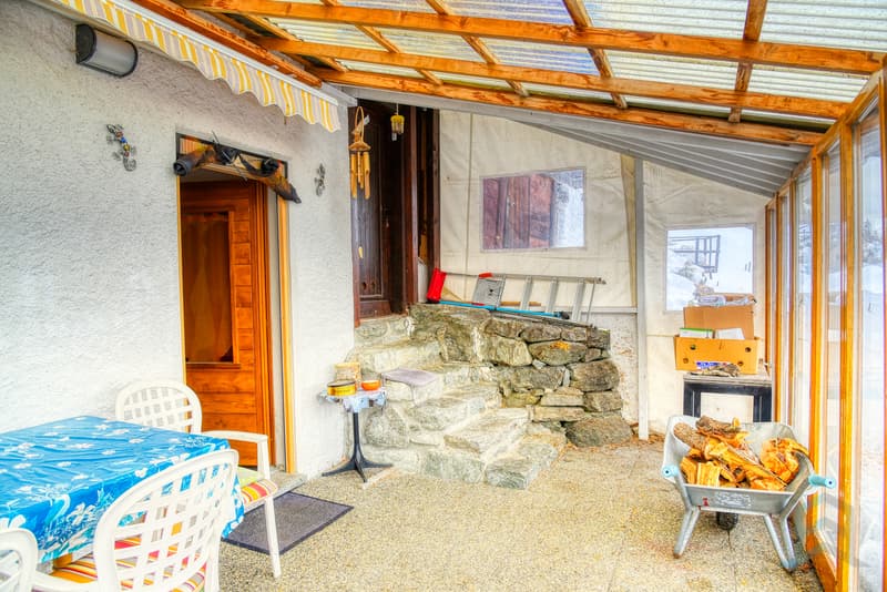 Chalet Vercorin - Terrasse et cave / Chalet Vercorin - Terrasse und Keller / Chalet Vercorin - Terrace and cellar