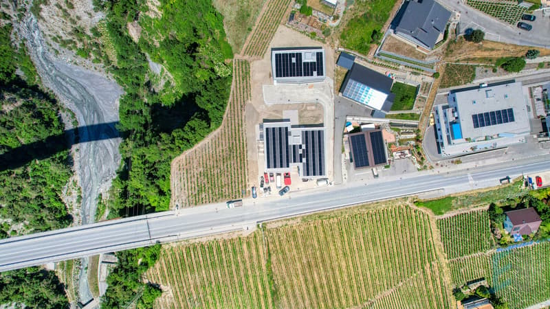 Appartement Leuk - Vue drone / Apartment Leuk - Drohnenansicht / Apartment Leuk - Drone view