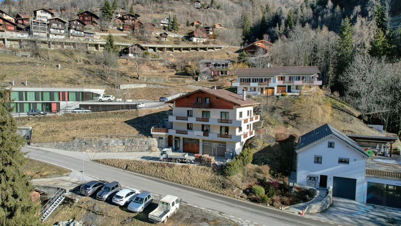 Appartement Vissoie - Vue drone / Wohnung Vissoie - Drohnenansicht / Apartment Vissoie - Drone view