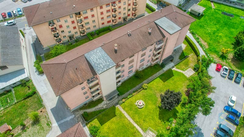 Appartement Sierre - Vue drone / Wohnung Siders - Drohnenansicht / Apartment Sierre - Drone view