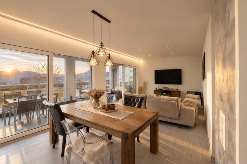 Magnifique attique 3½ pces- grande terrasse 87m2 + véranda -Aproz-Sion (6)