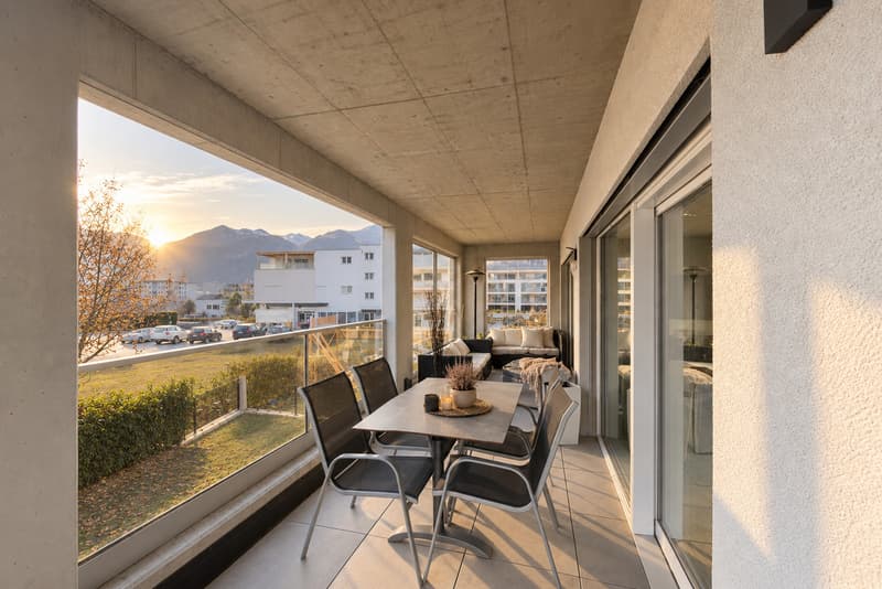 Magnifique attique 3½ pces- grande terrasse 87m2 + véranda -Aproz-Sion (3)
