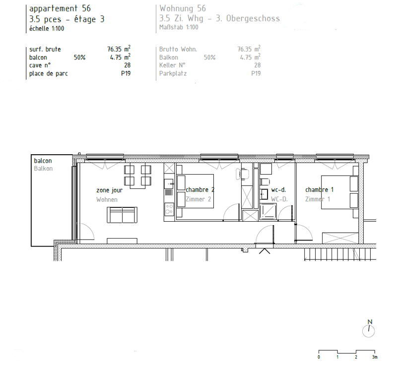 3.5 ROOMS WITH TERRACE AND INDOOR PARKING - BUILT IN 2021 - IDEAL LOCATION / MALOC-IMMO (4)