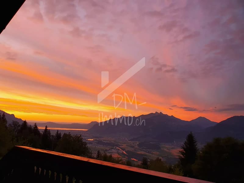 Chalet en madriers, vue lac Léman et montagnes - Vente aux étrangers OK (13)