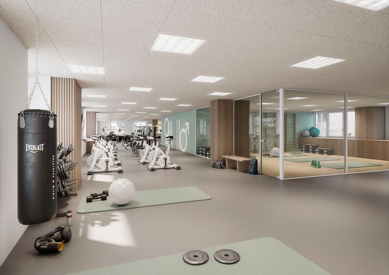 gymnasium with exercise equipments and equipment