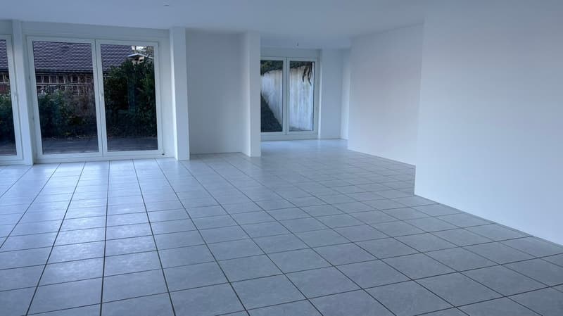 white tiles, sliding glass doors, balcony