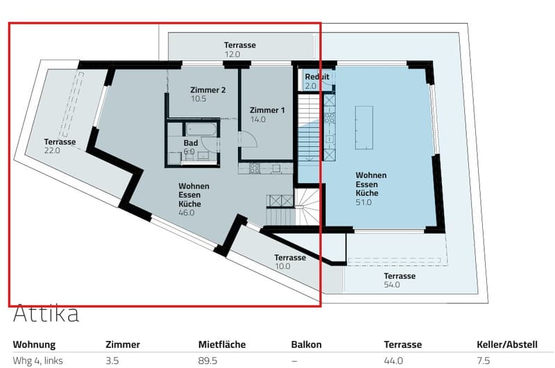 Living room, kitchen, 2 bedrooms, 2 bathrooms, 3 terraces