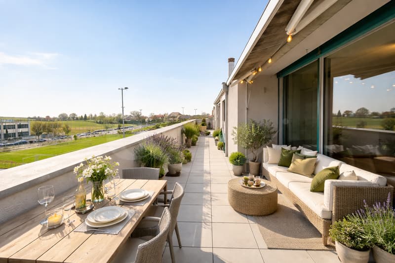 Exclusive attic occupying the entire floor with large terrace in the heart of Perly (13)
