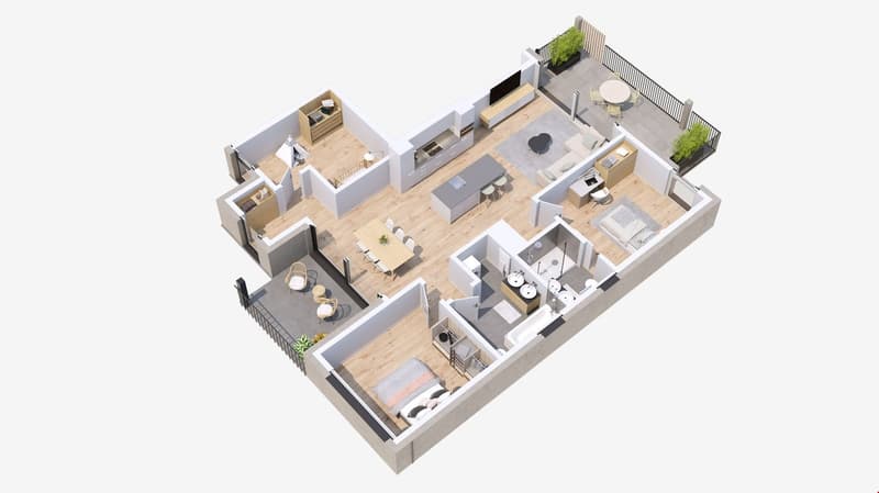 Appartement 4.5p neuf - Grand balcon (3)