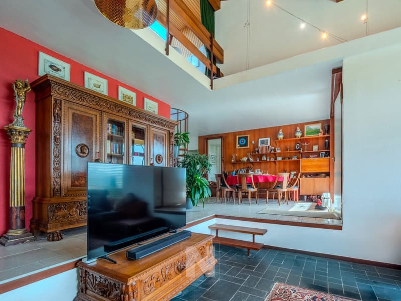 Individual villa with 9 rooms, 248 m2 of living space on a property of over 4,000 m2 with magnificent views of the lake, the mountains and the Vufflens castle (8)