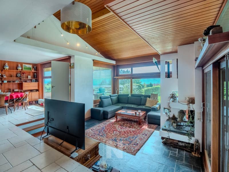 Individual villa with 9 rooms, 248 m2 of living space on a property of over 4,000 m2 with magnificent views of the lake, the mountains and the Vufflens castle (7)