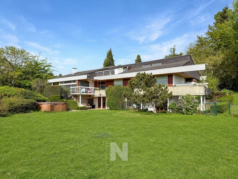 Individual villa with 9 rooms, 248 m2 of living space on a property of over 4,000 m2 with magnificent views of the lake, the mountains and the Vufflens castle (1)