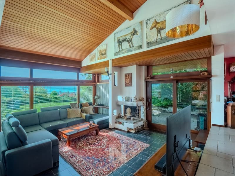 Individual villa with 9 rooms, 248 m2 of living space on a property of over 4,000 m2 with magnificent views of the lake, the mountains and the Vufflens castle (6)