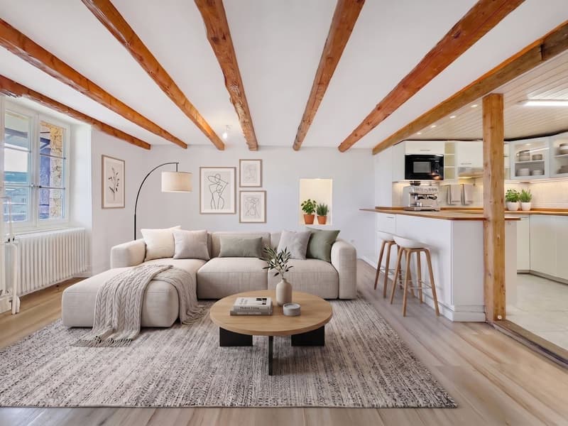 Duplex à l'étage - Aménagé virtuellement