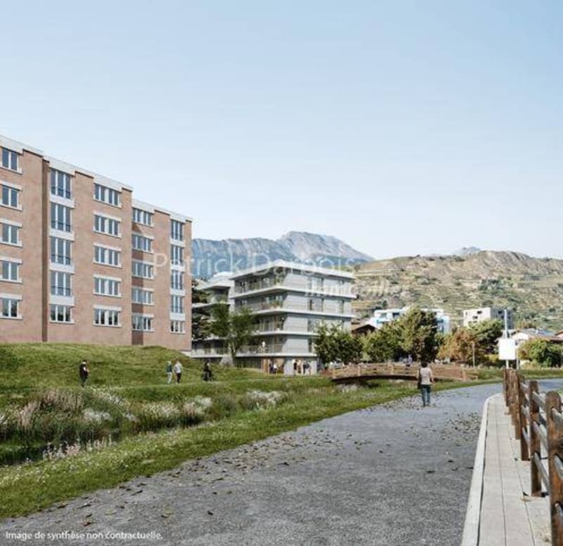 Nouvelle promotion de standing avec 2 immeubles dans le quartier de Vissigen à Sion ; 22 appartements de 3,5 pièces et 4,5 pièces avec jardin, terrasses et vue. (2)