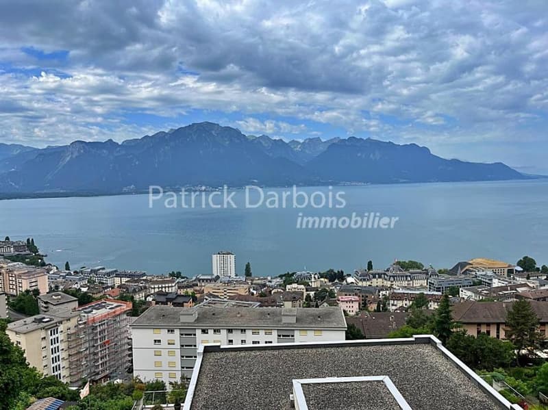 Superbe appartement à l'état de neuf, à proximité immédiate du centre de Montreux, avec grand balcon et vue panoramique 180° sur le Lac et les  Alpes (2)