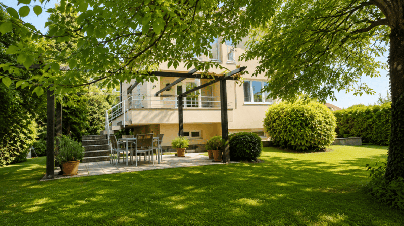 Splendida villa indipendente con 2 unità abitative e un ampio locale disponibile adibito a monolocale, nelle immediate vicinanze del centro di Yverdon, con un ampio giardino ricco di alberi e fiori (6)