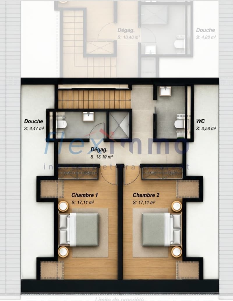 Plan 2ème niveau - surcombles