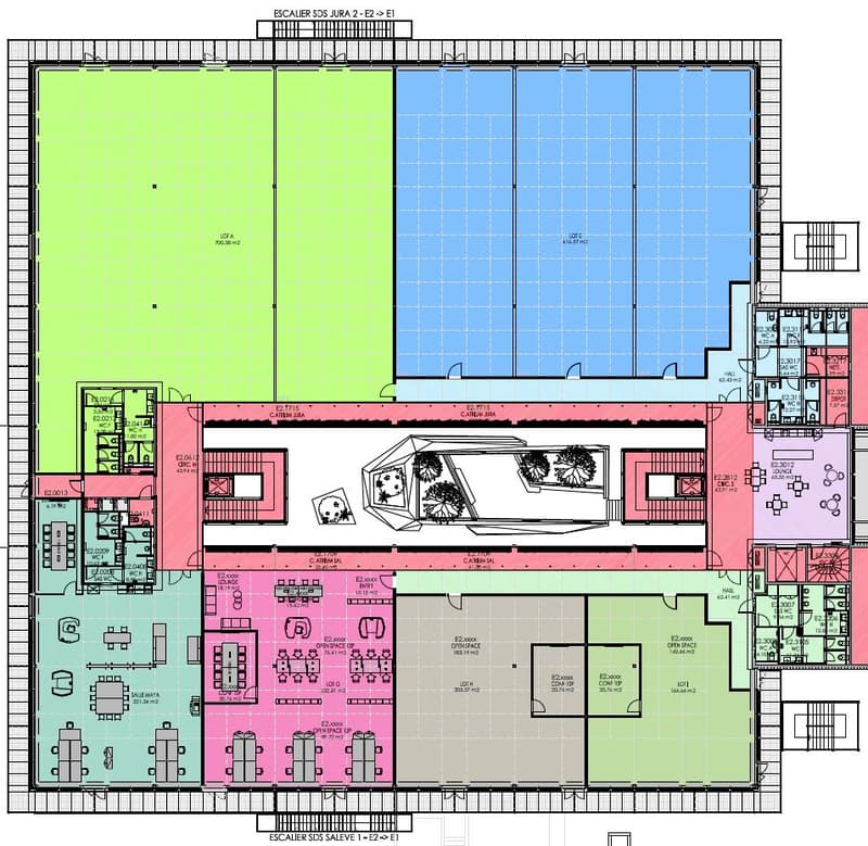 For rent, semi-industrial spaces in Meyrin within The Hive campus. (6)