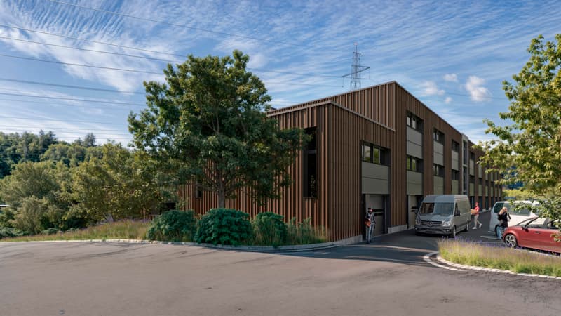 Ateliers & bureaux neufs à louer – ZI Budron, Mont-sur-Lausanne – Lots modulables dès 381 m² – Bâtiment Minergie (2)