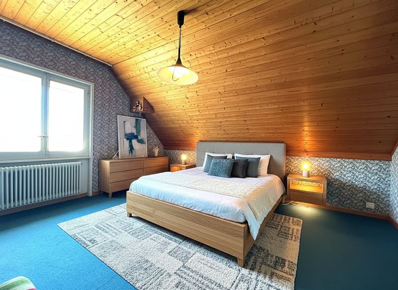 Bella casa individuale con 6.5 locali / 4 camere da letto / 3 bagni / 1 balcone / Grande giardino di 1150m² / 2 box (7)