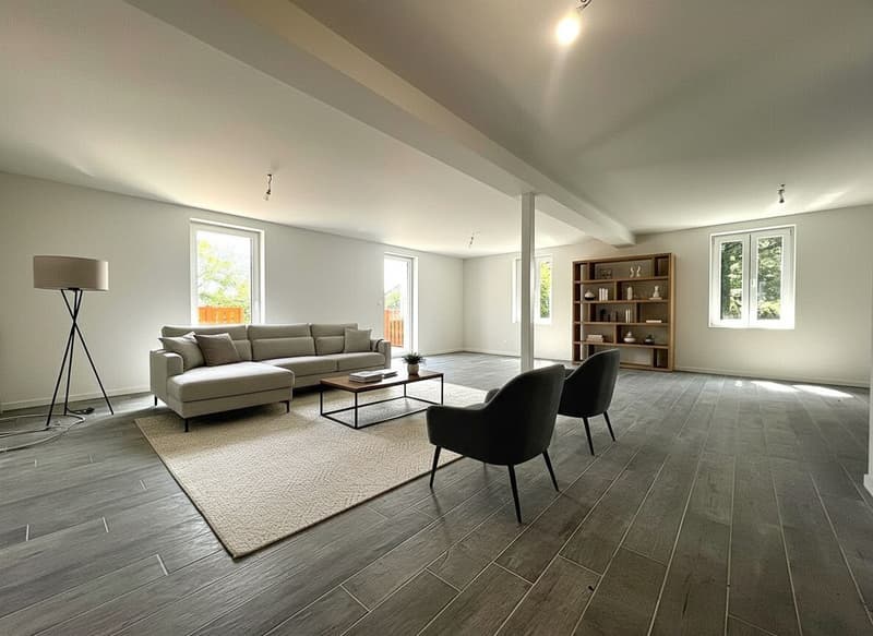 New triplex of 4.5 rooms / 3 bedrooms / 2 bathrooms / Balcony / Private garden (2)