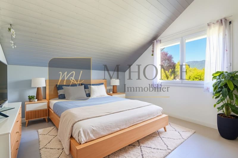 Trélex - Exclusive! Individual villa with pool, residential calm, station on foot, West exposure (11)