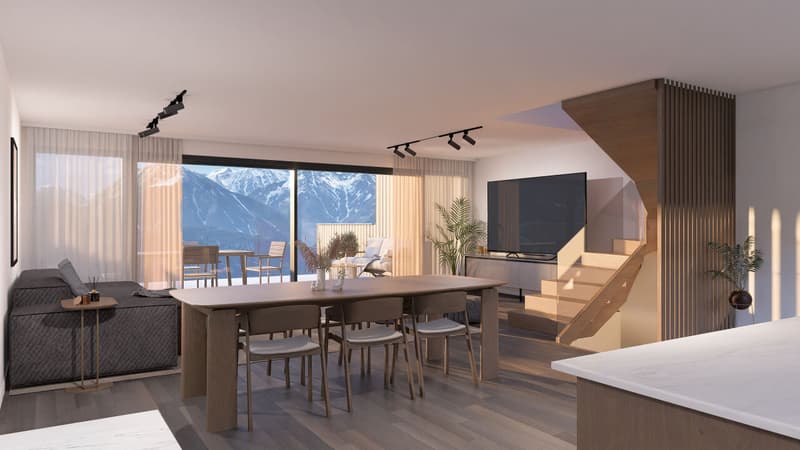 Magnifica casa a schiera nuova a Sion / Vex / Pannelli fotovoltaici (3)