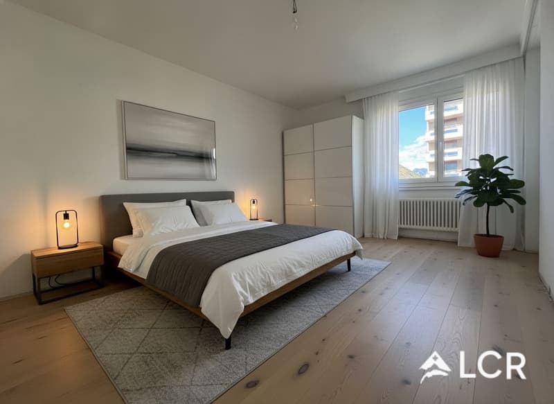 Schönes Apartment mit 4.5 Zimmern / 3 Schlafzimmern / 1 Badezimmer / 2 Balkonen (5)
