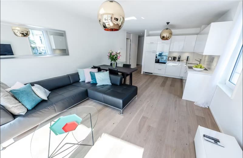 Bel appartement de standing de 3.5p meublé à Montreux avec vue au lac (6)