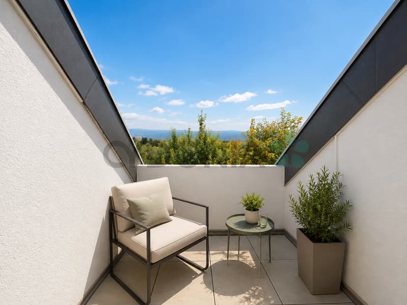 Duplex attic 3.5 rooms with terrace and balcony in Perly (5)