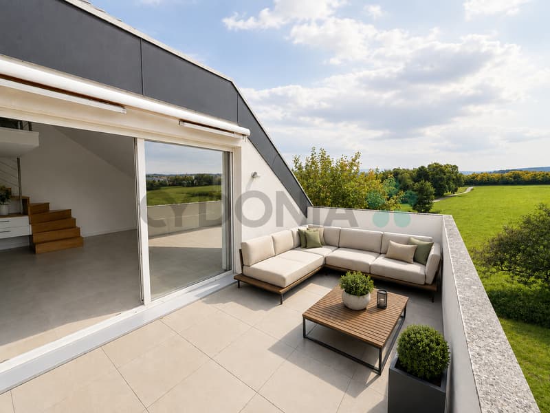 Duplex attic 3.5 rooms with terrace and balcony in Perly (3)
