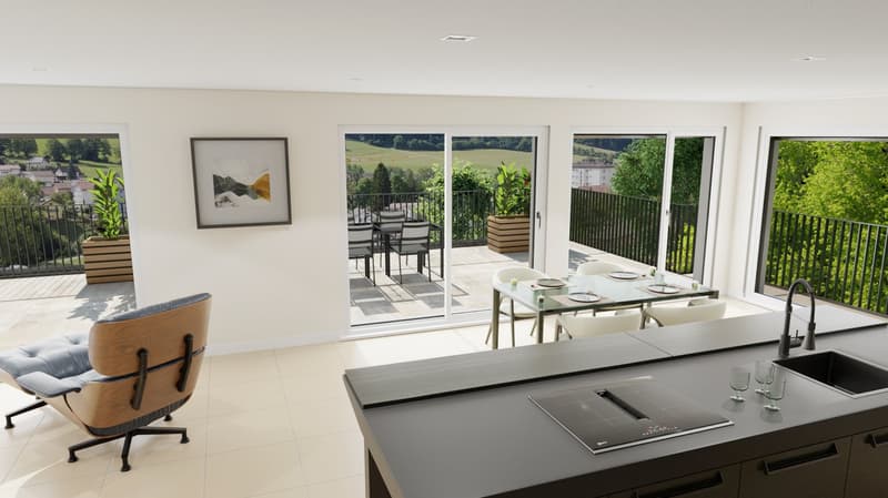 Neue Promotion - 4,5-Zimmer-Wohnung mit Aussicht in Vallorbe (2)